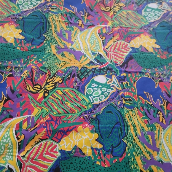 Vintage Jenny Kee Fish Doona Duvet Cover 87" x 68" - Picture 4 of 7